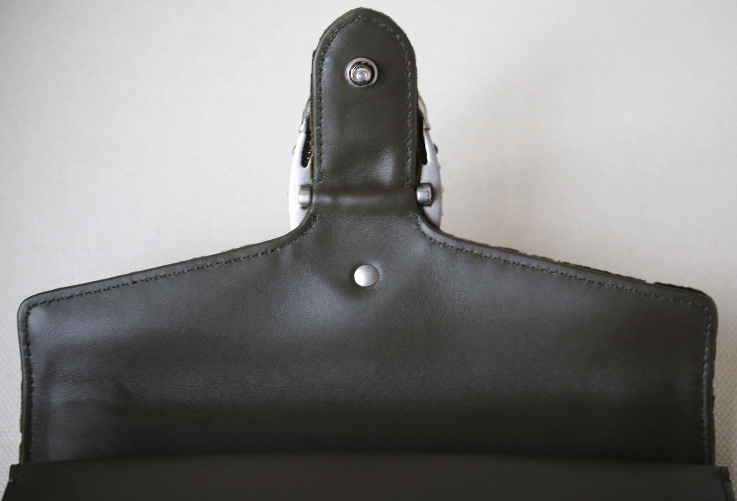 Gucci Dionysus Leather-Trimmed Embossed Velvet Shoulder Bag 3