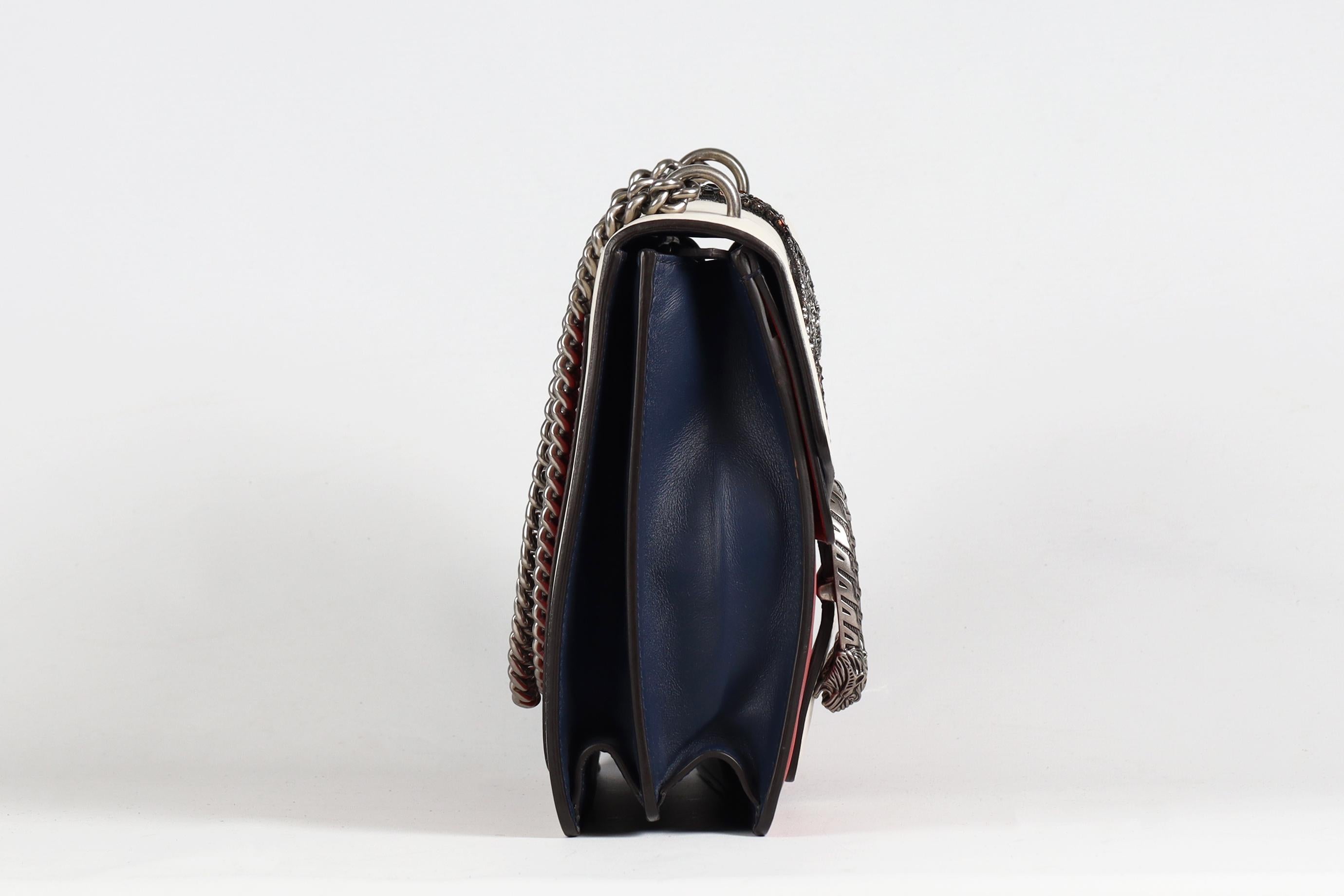 Gucci Dionysus Medium Umhängetasche aus Kristall und Leder im Zustand „Hervorragend“ im Angebot in London, GB