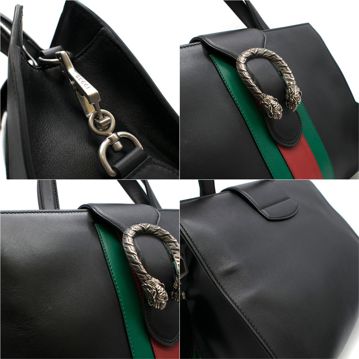 Gucci Dionysus Medium Web-striped leather top-handle bag In Good Condition In London, GB