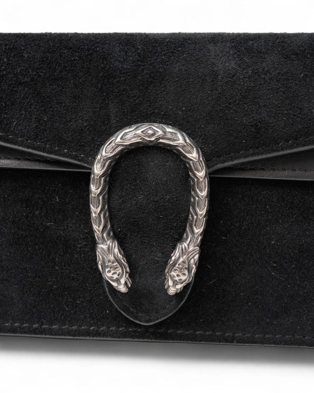 Gucci Dionysus Mini Camoscio Nero en venta 3