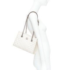 GUCCI Dionysus Mini cream textured leather chain crossbody flap bag