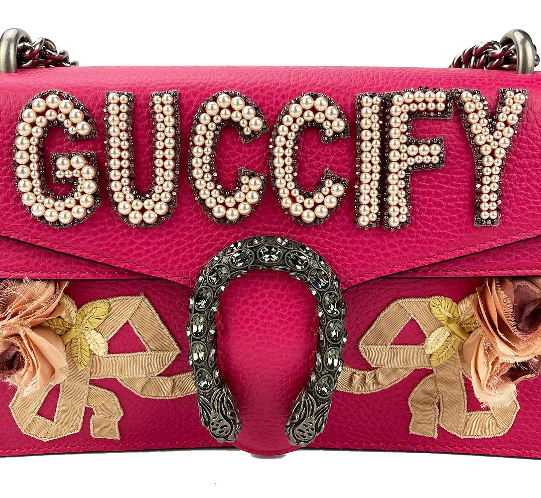 Gucci Dionysus Pink Guccify Small Shoulder Bag NWOT In New Condition For Sale In Philadelphia, PA