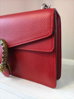 Gucci Dionysus Red leather silver and gold hardware shoulder bag