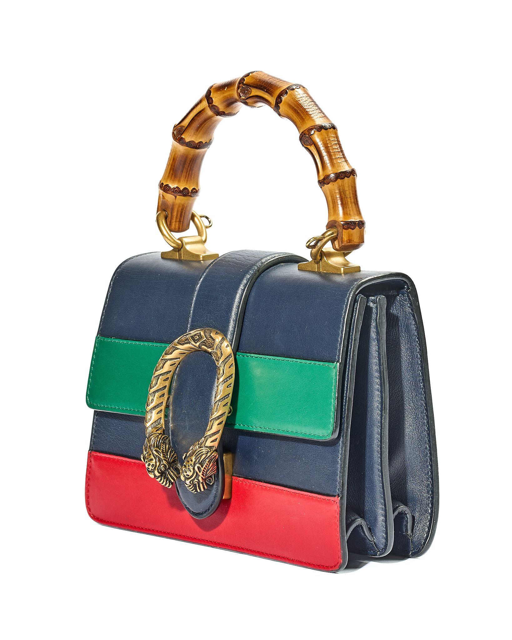 Gray Gucci Dionysus Petite Toile de Bambou Bleu en vente