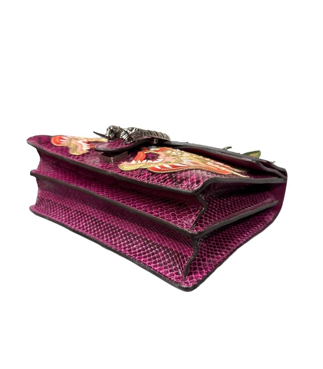 Gucci Dionysus Top Shoulder Bag Violet Leather Tiger Swarovski In Excellent Condition In Torre Del Greco, IT