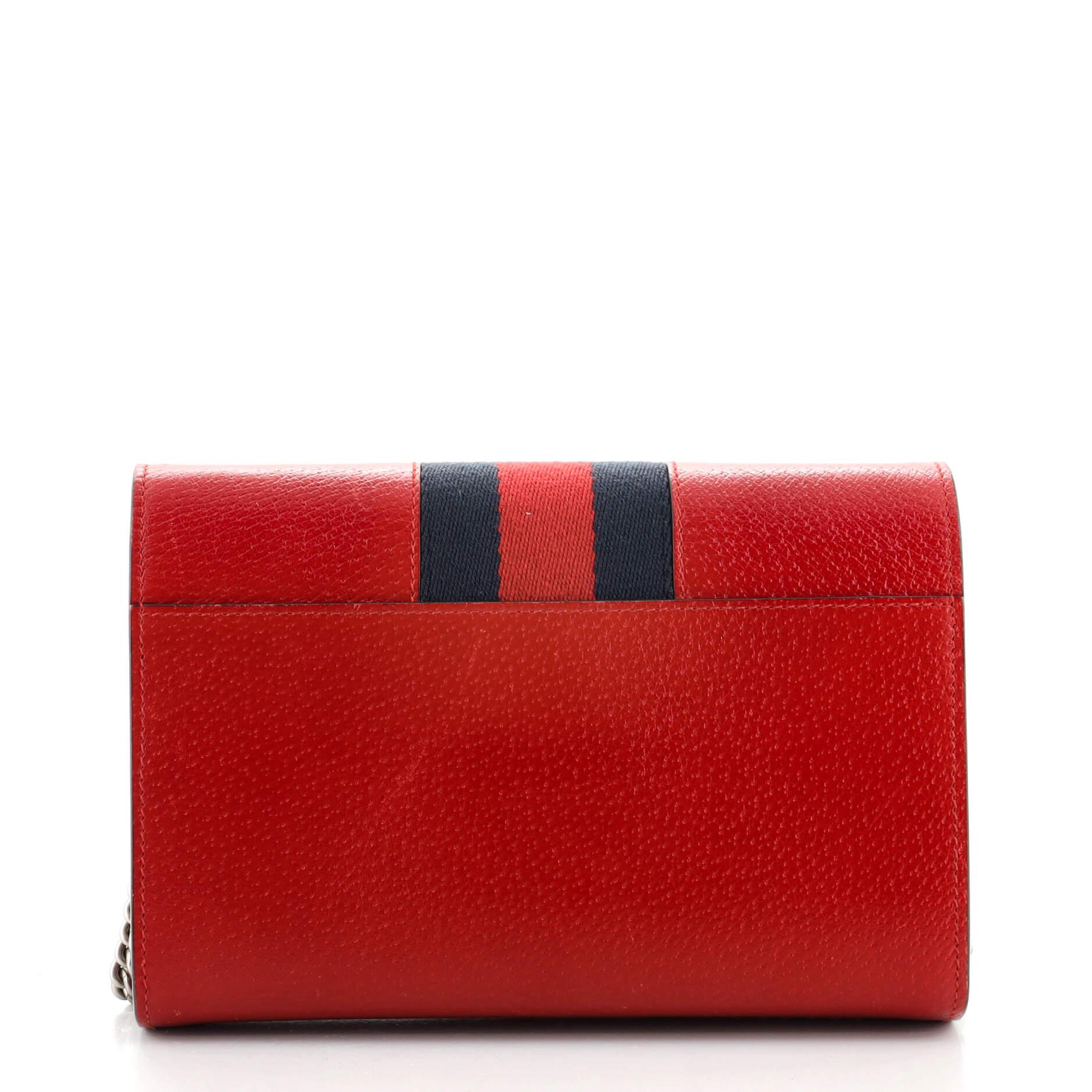 Gucci Dionysus Web Kette Brieftasche aus Leder (Rot)
