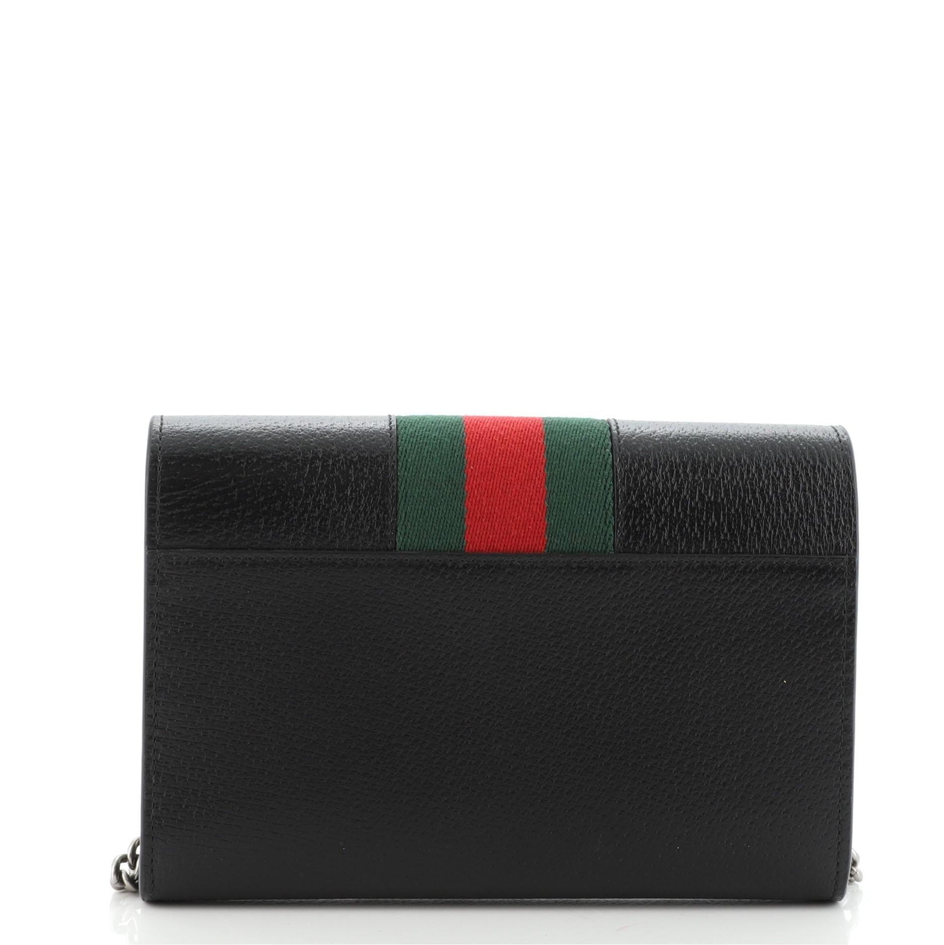 Gucci Dionysus Web Chain Wallet Leather Small In Good Condition In NY, NY