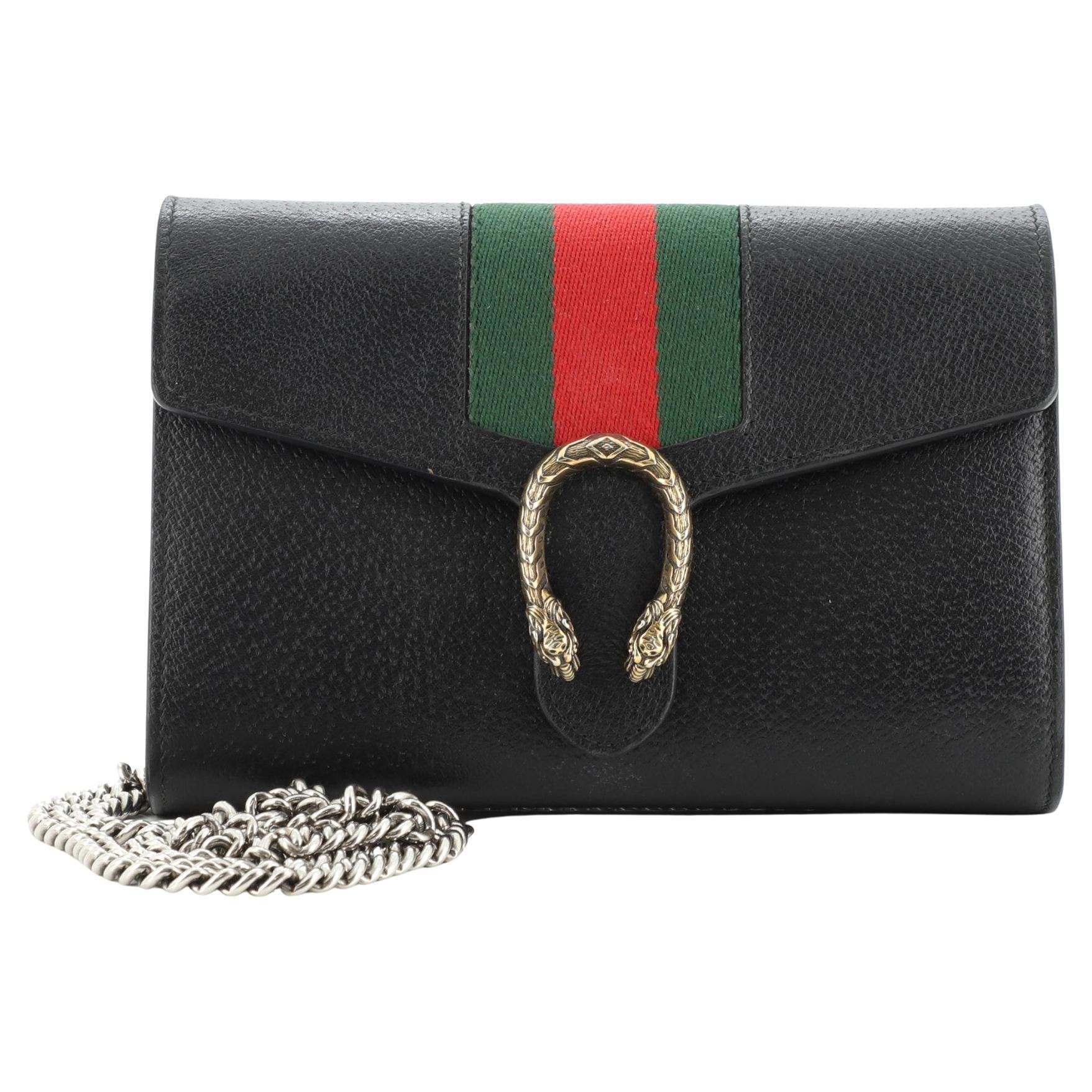 Gucci Dionysus Web Chain Wallet Leather Small at 1stDibs