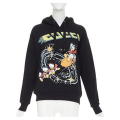 GUCCI DISNEY 2021 Runway Flash Space embroidered Donald Duck print fleece hoodie