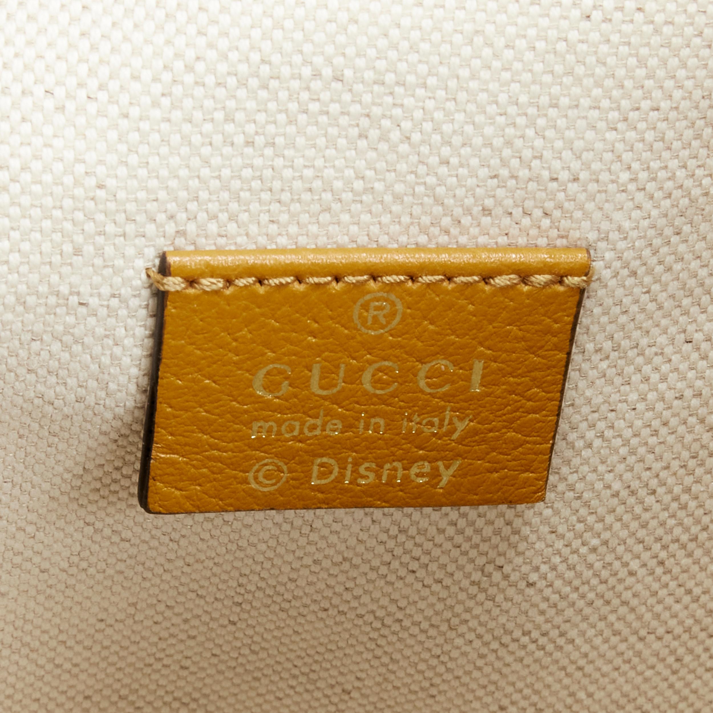 GUCCI DISNEY Candy GG Micky Mouse brown leather trim bucket bag For Sale 2