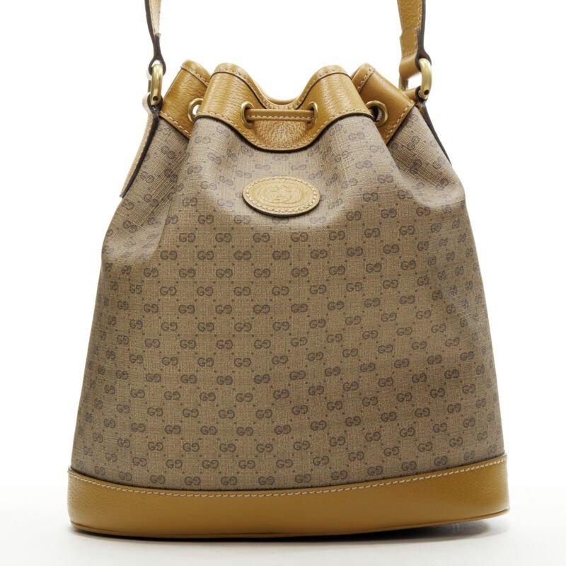 Women's GUCCI DISNEY Candy GG Micky Mouse brown leather trim bucket bag For Sale