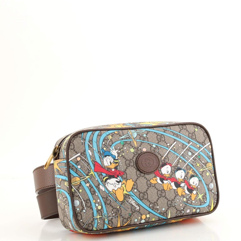 Gucci Disney Donald Duck Belt Bag Printed GG Coated Canvas For Sale at