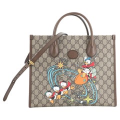 Gucci Disney Donald Duck Convertible Tote Printed GG Coated Canvas