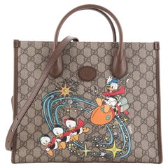 Gucci Disney Donald Duck Convertible Tote Printed GG Coated Canvas