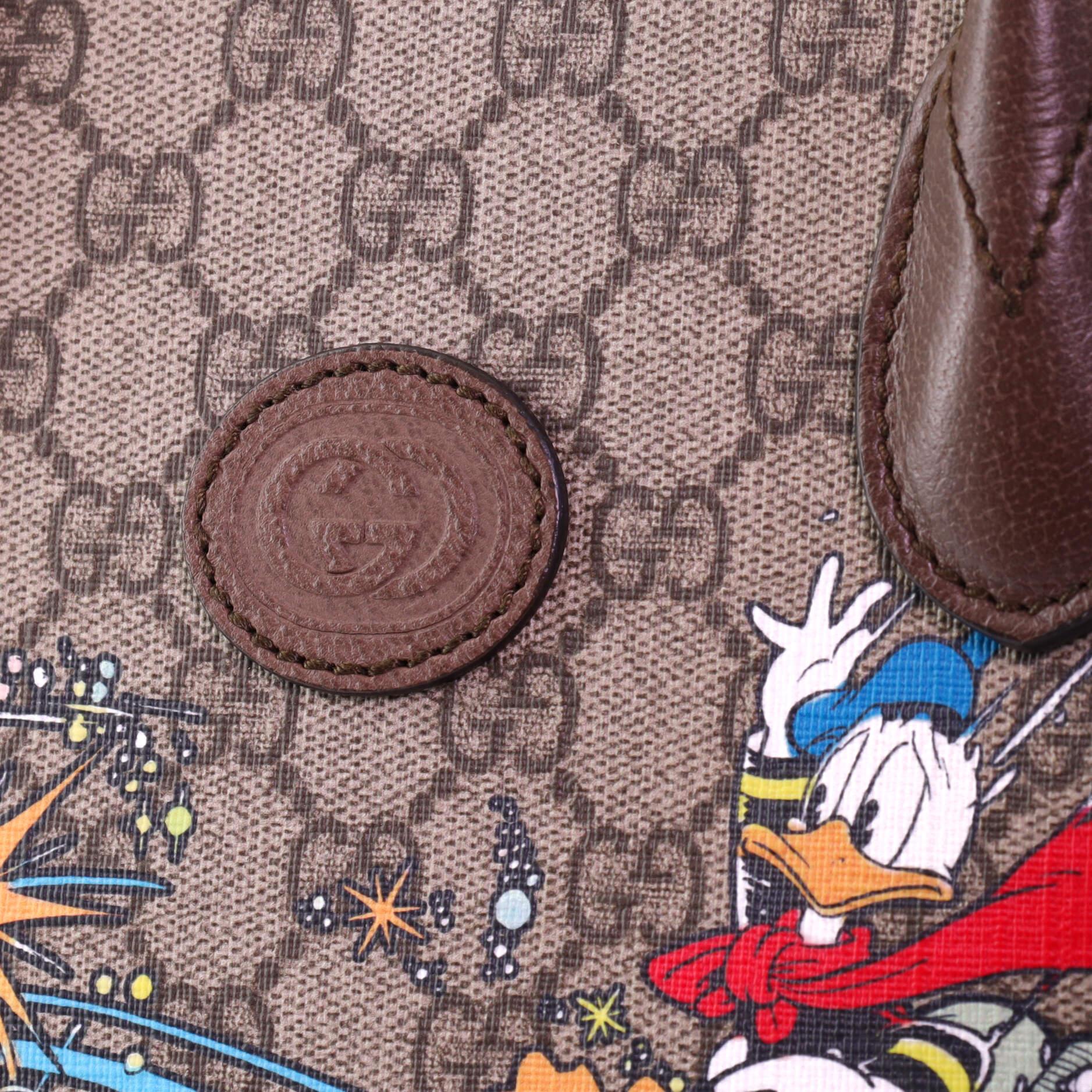 Gucci Disney Donald Duck Convertible Tote Printed GG Coated Canvas Medium 1