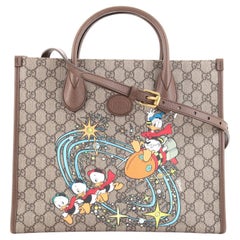 Gucci Disney Donald Duck Convertible Tote Printed GG Coated Canvas Medium