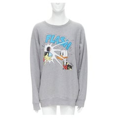 GUCCI DISNEY Donald Duck FLASH photography distressed oversized crew sweater L