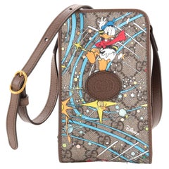 Gucci Disney Donald Duck Phone Case Crossbody Bag Printed GG Coated Canvas