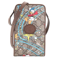 Gucci Disney Donald Duck Phone Case Crossbody Bag Printed GG Coated Canvas