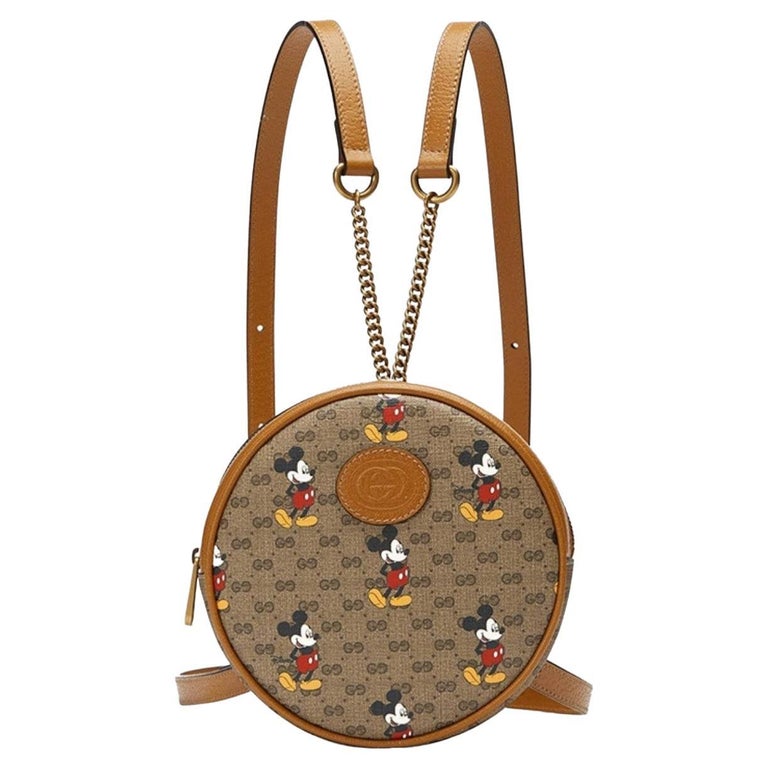 Gucci Disney GG Supreme Round Backpack For Sale at 1stDibs | gucci mickey mouse bags on disneygg insta