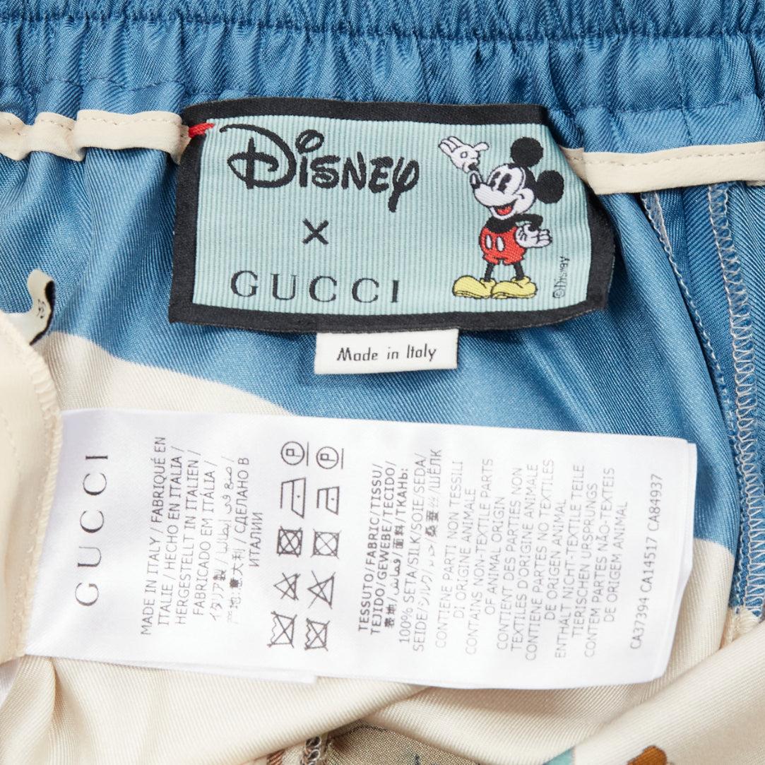 GUCCI Disney Mickey Mouse 100% silk floral print wide pants IT36 XXS For Sale 4