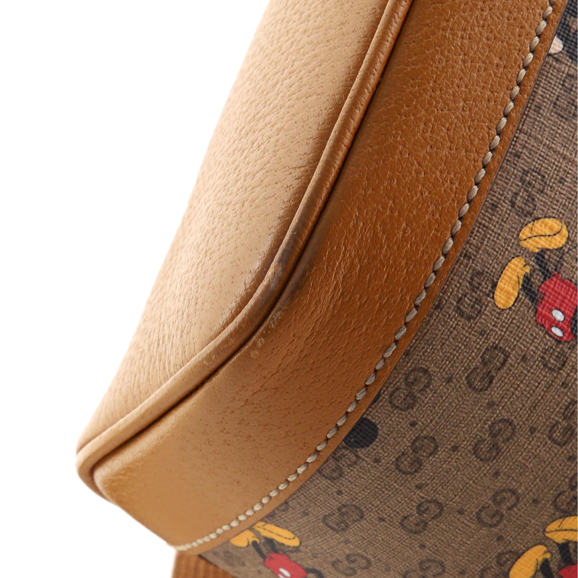 Brown Gucci Disney Mickey Mouse Backpack Printed Mini GG Coated Canvas Small