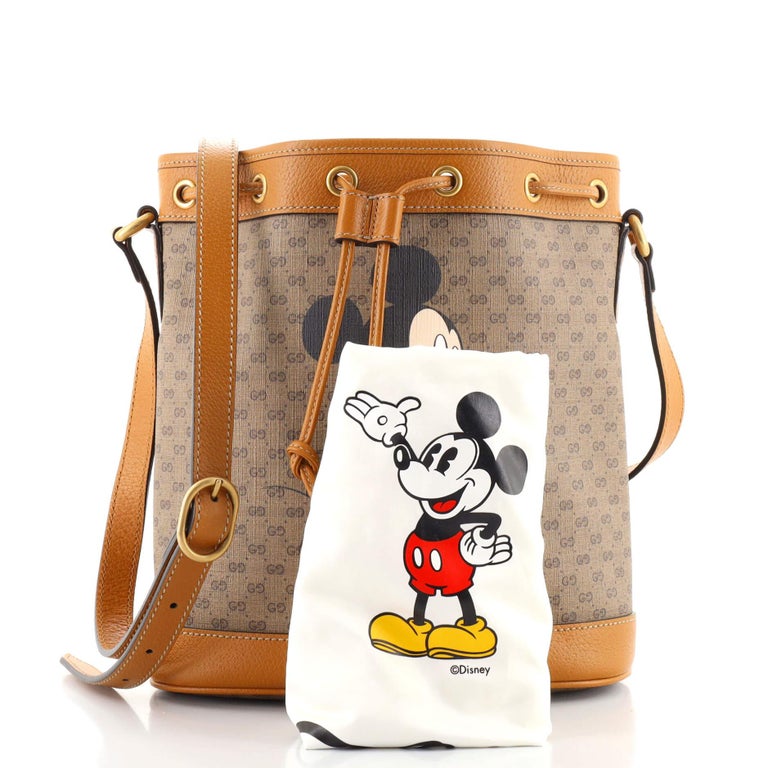 Gucci Disney Mickey Mouse Shoulder Bag Printed Mini GG Coated Canvas Mini  Brown 1392081