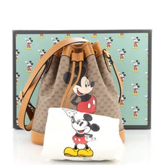 Gucci Disney Mickey Mouse Bucket Bag Printed Mini GG Coated Canvas
