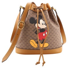NIB Gucci x Disney GG Supreme Monogram Canvas Mickey Mouse Bucket shoulder  bag 