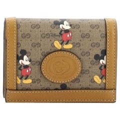 Gucci Disney Mickey Mouse Kartenetui Brieftasche gedruckt Mini GG beschichtetem Segeltuch