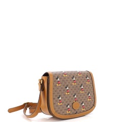 Gucci Disney Mickey Mouse Borsa a tracolla con patta stampata Mini GG Tela rivestita Piccola