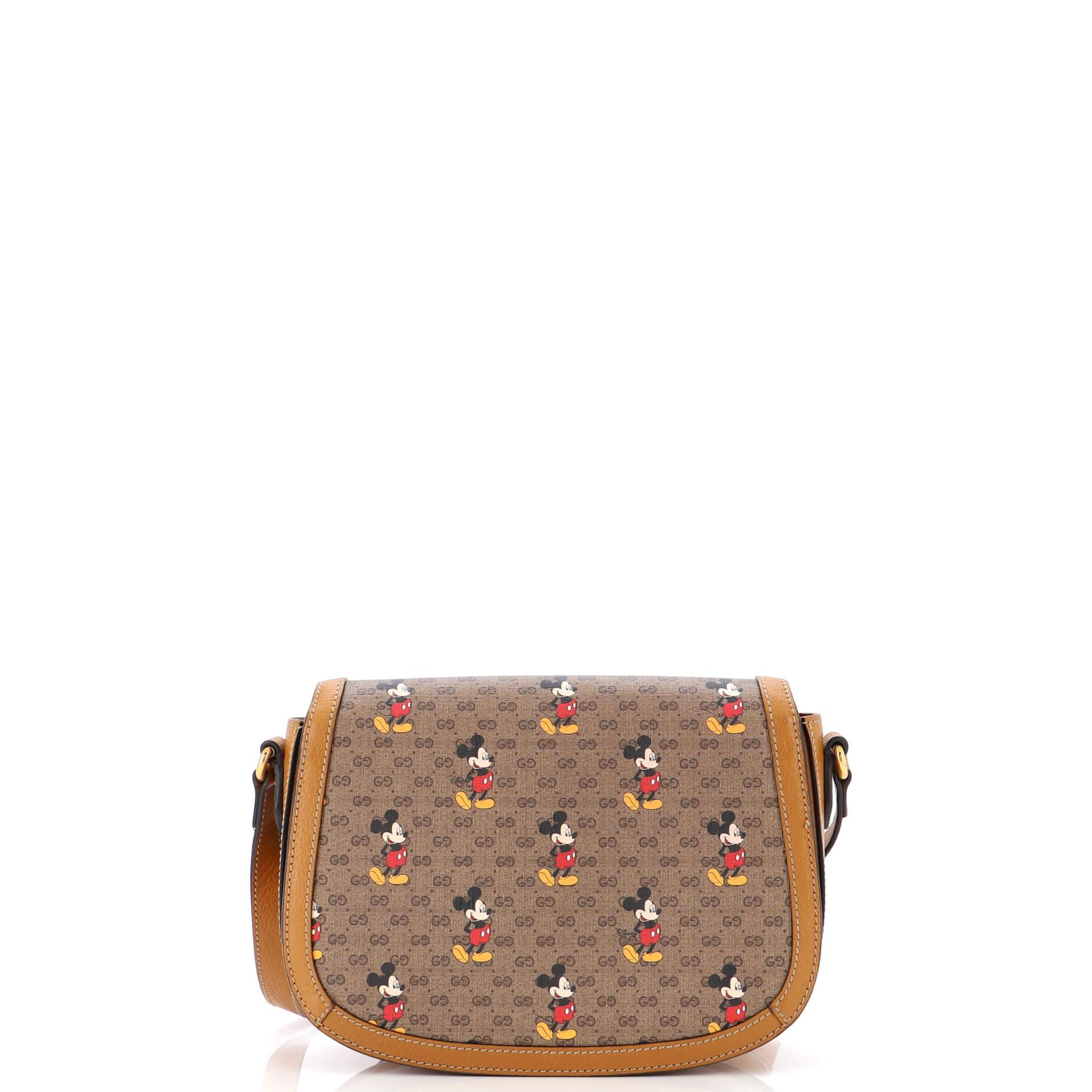 Gucci Disney Mickey Mouse Flap Shoulder Bag Printed Mini GG Coated Canvas Small In Good Condition In NY, NY