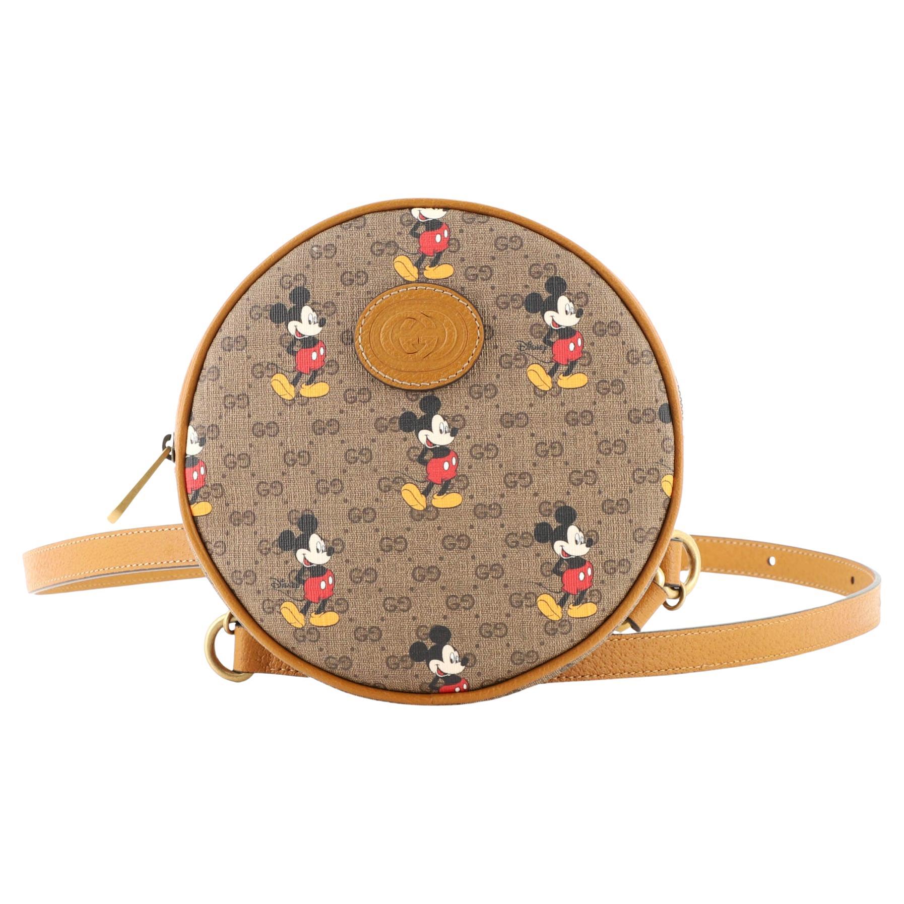 Gucci Disney Mickey Mouse Round Backpack Printed Mini GG Coated Canvas Mini