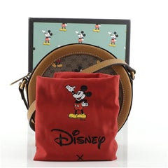 Gucci Disney Mickey Mouse Round Shoulder Bag Printed Mini GG Coated Canva