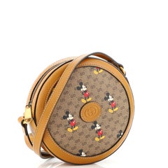 Gucci Disney Mickey Mouse Borsa a tracolla rotonda stampata Mini GG rivestita Canva