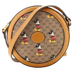 Mini sac à bandoulière Gucci Disney Mickey Mouse rond imprimé en toile enduite GG