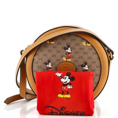 Gucci Disney Mickey Mouse Round Shoulder Bag Printed Mini GG Coated Canvas