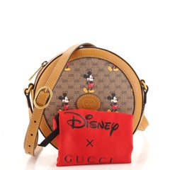 Gucci Disney Mickey Mouse Round Shoulder Bag Printed Mini GG Coated Canvas