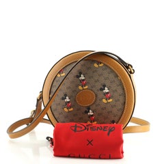 Gucci Disney Mickey Mouse Borsa a tracolla rotonda stampata Mini GG Tela rivestita