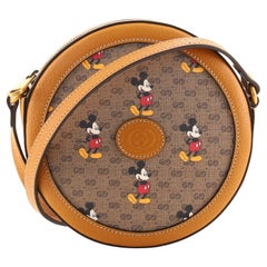 Gucci Disney Mickey Mouse Round Shoulder Bag Printed Mini GG Coated Canvas