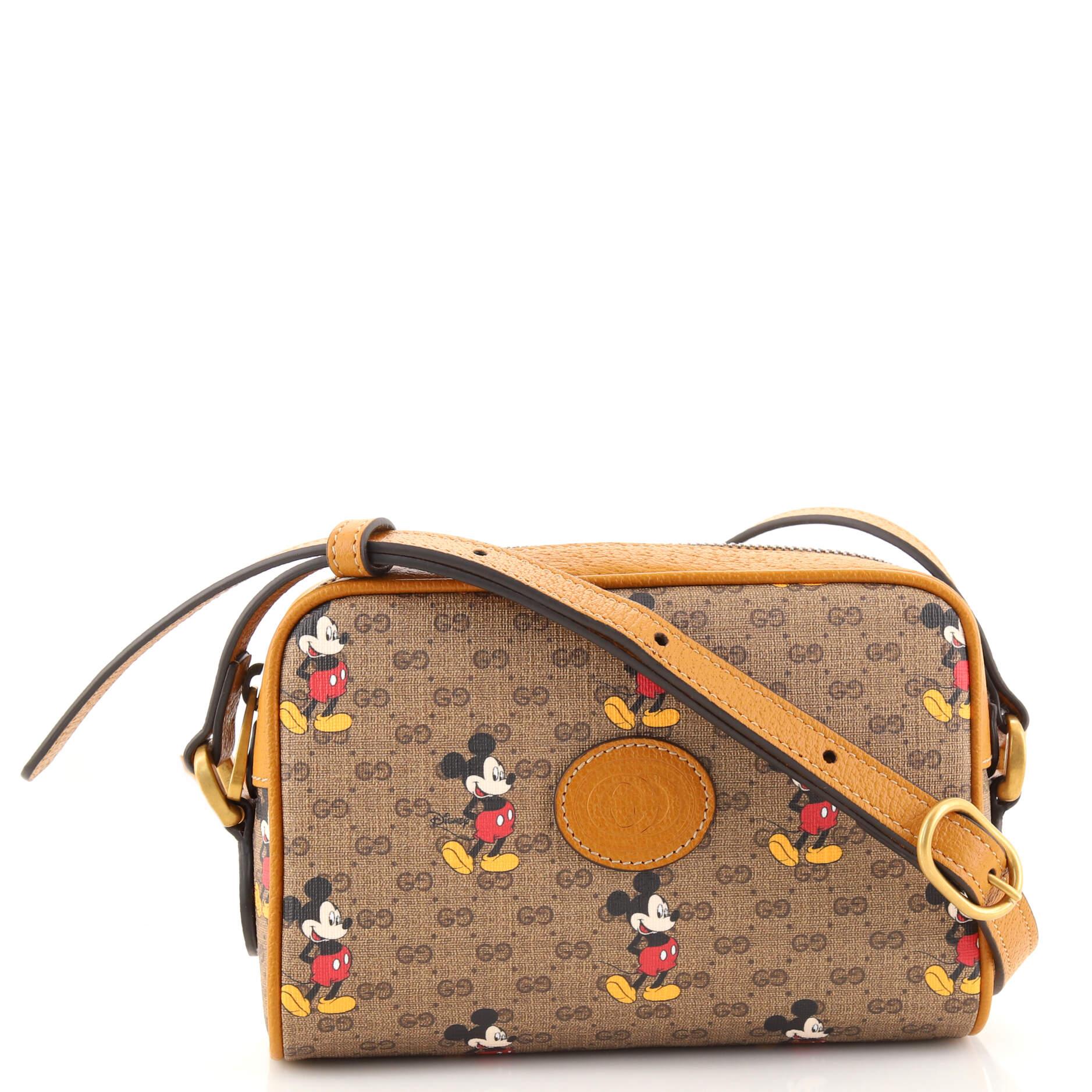 Gucci Disney Mickey Mouse Shoulder Bag Printed Mini GG Coated Canvas Mini In Good Condition In NY, NY