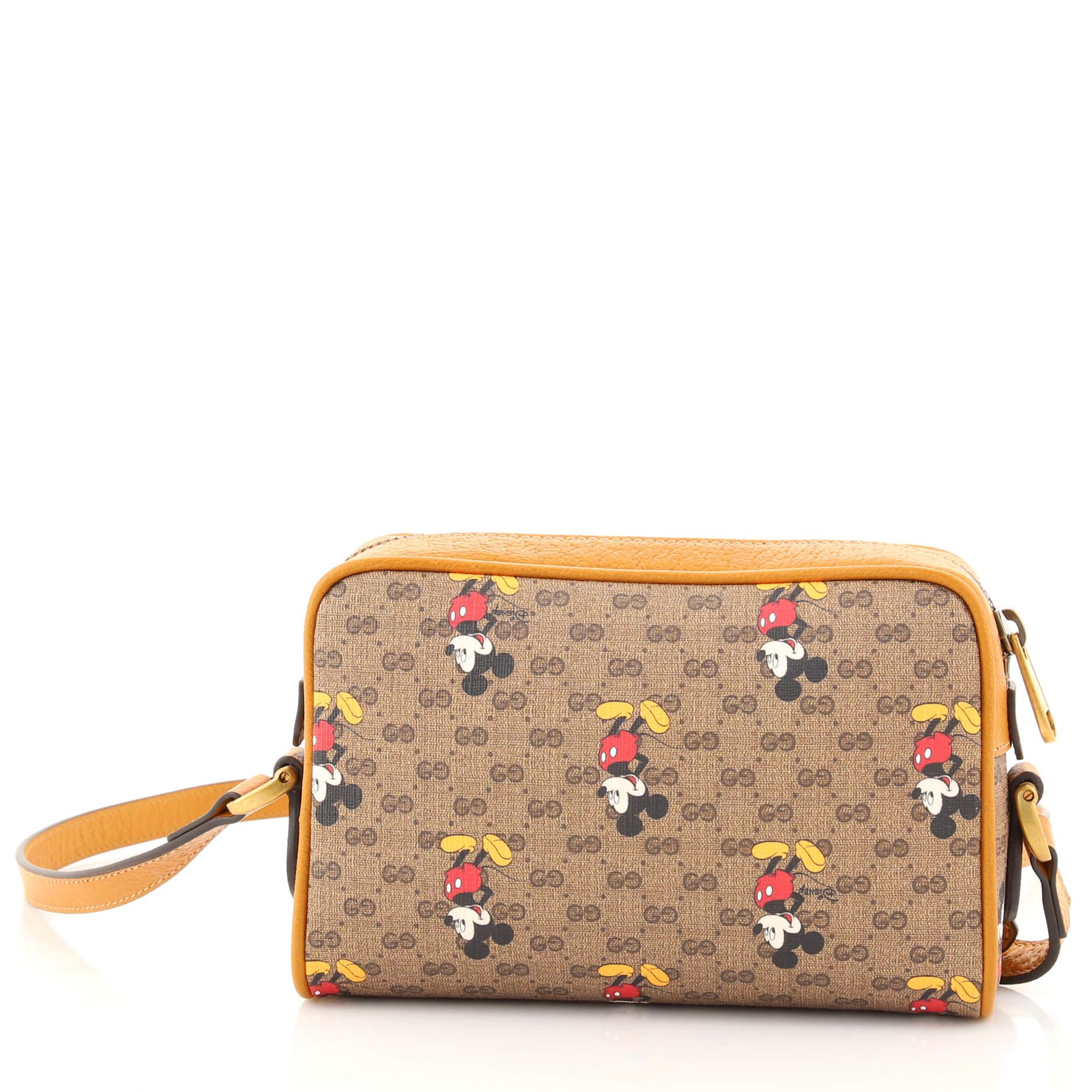Gucci Disney Mickey Mouse Shoulder Bag Printed Mini GG Coated Canvas Mini In Good Condition In NY, NY