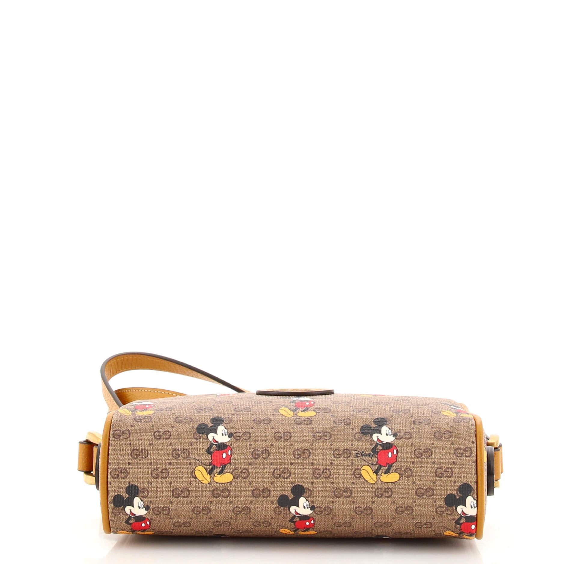 Women's or Men's Gucci Disney Mickey Mouse Shoulder Bag Printed Mini GG Coated Canvas Mini