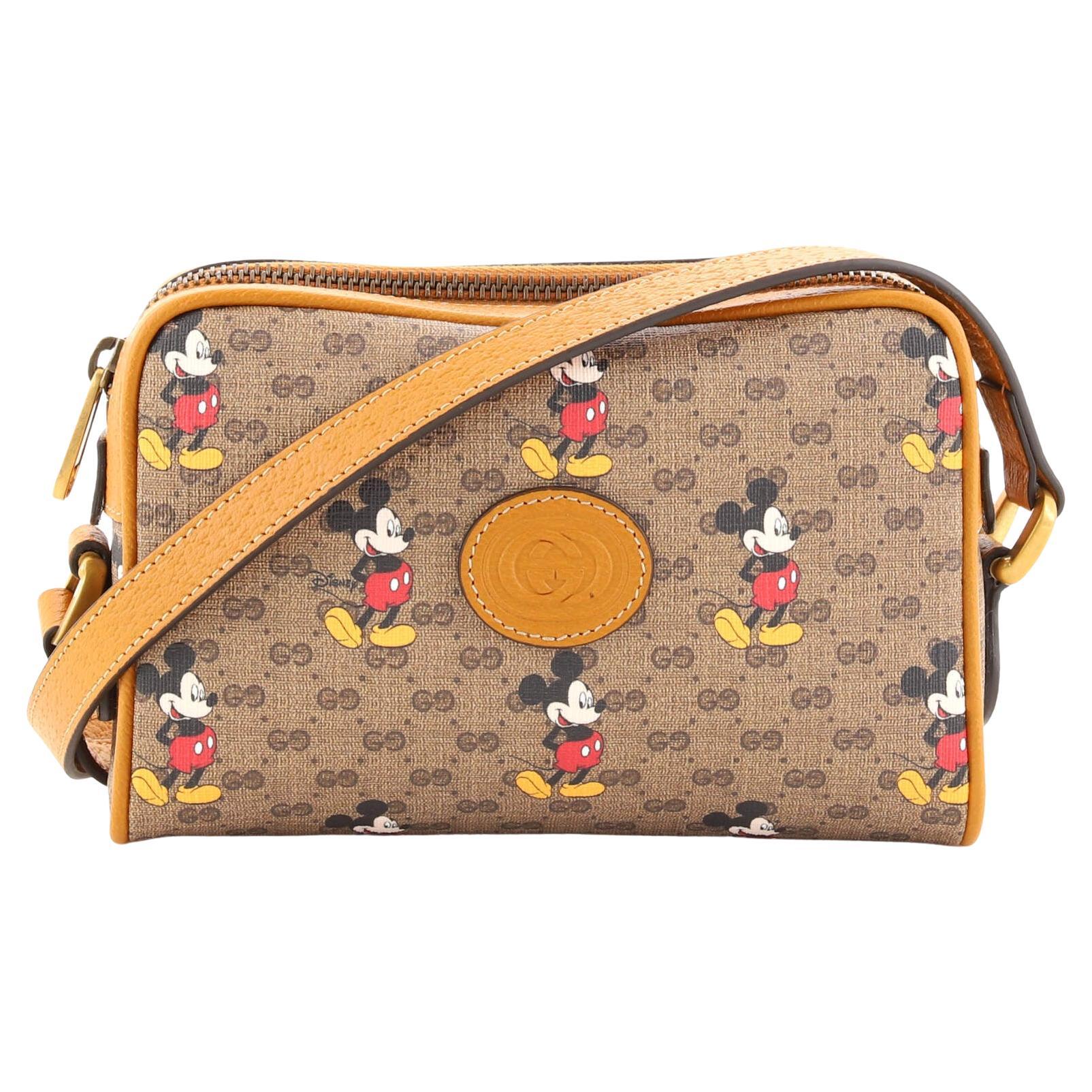 Gucci Disney Mickey Mouse Shoulder Bag Printed Mini GG Coated Canvas Mini