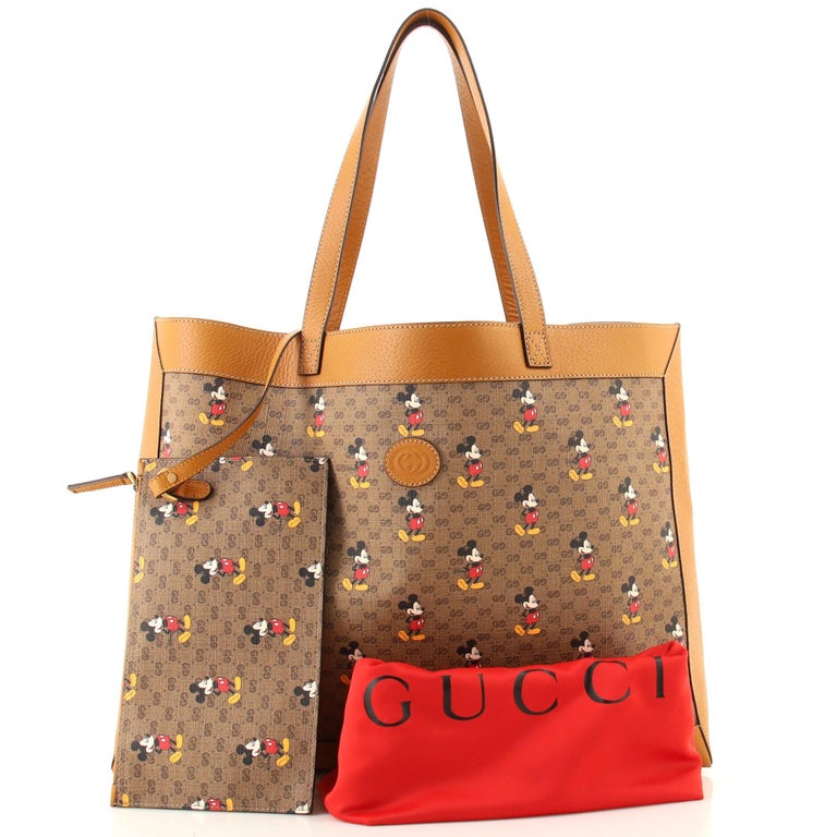 Gucci Disney Mickey Mouse Soft Open Tote (Outlet) Mini GG Coated