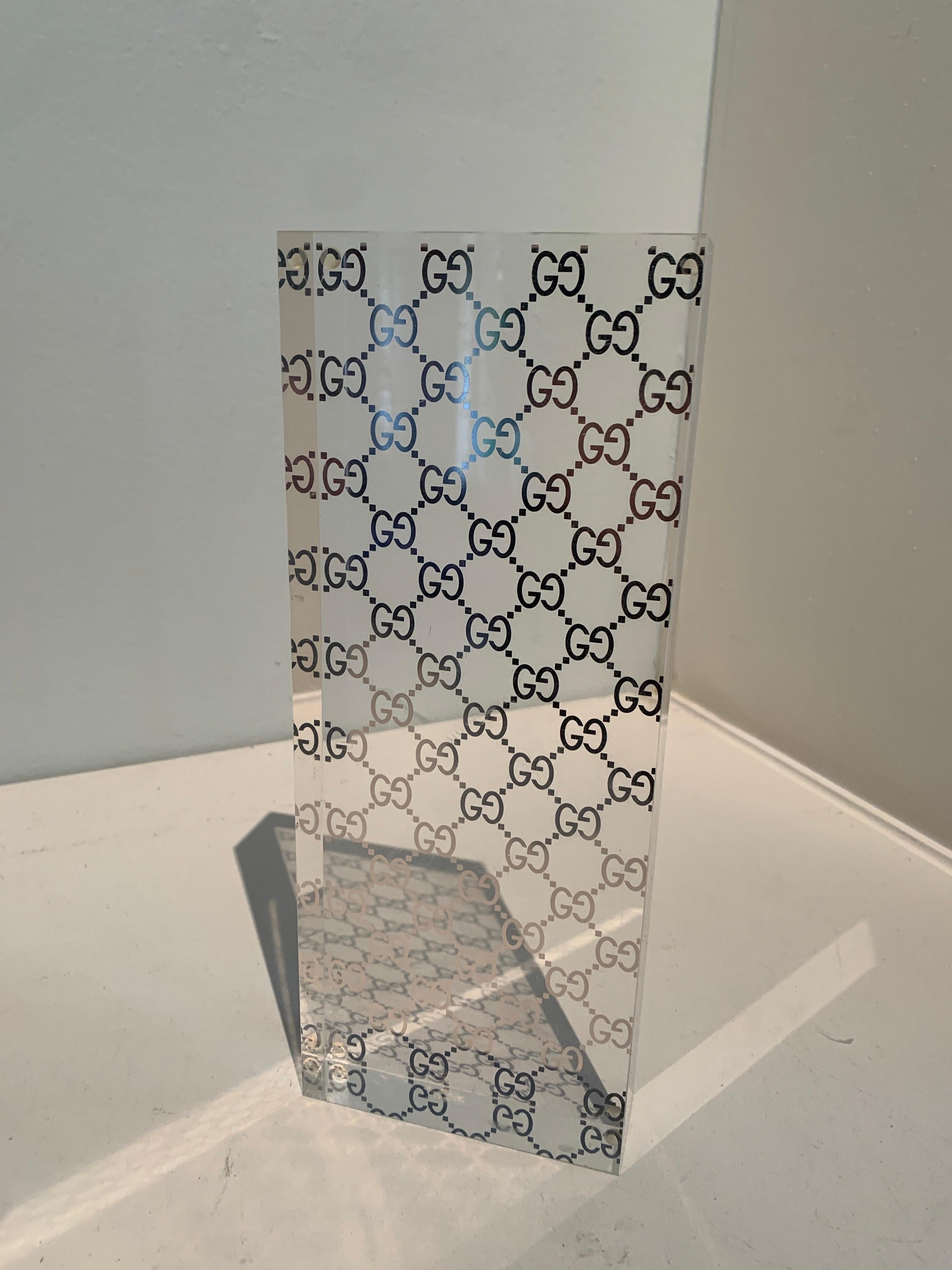 Gucci Display Stand in Solid Acrylic In Good Condition In Los Angeles, CA