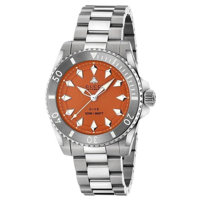 Gucci Dive 40mm Automatic Orange Dial Watch YA136355 For Sale