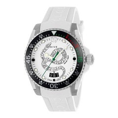 Gucci Dive Schlangenmotiv Zifferblatt weißer Gummi Herrenuhr YA136330