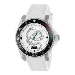 Gucci Dive Snake Motif Dial White Rubber Men's Watch YA136330