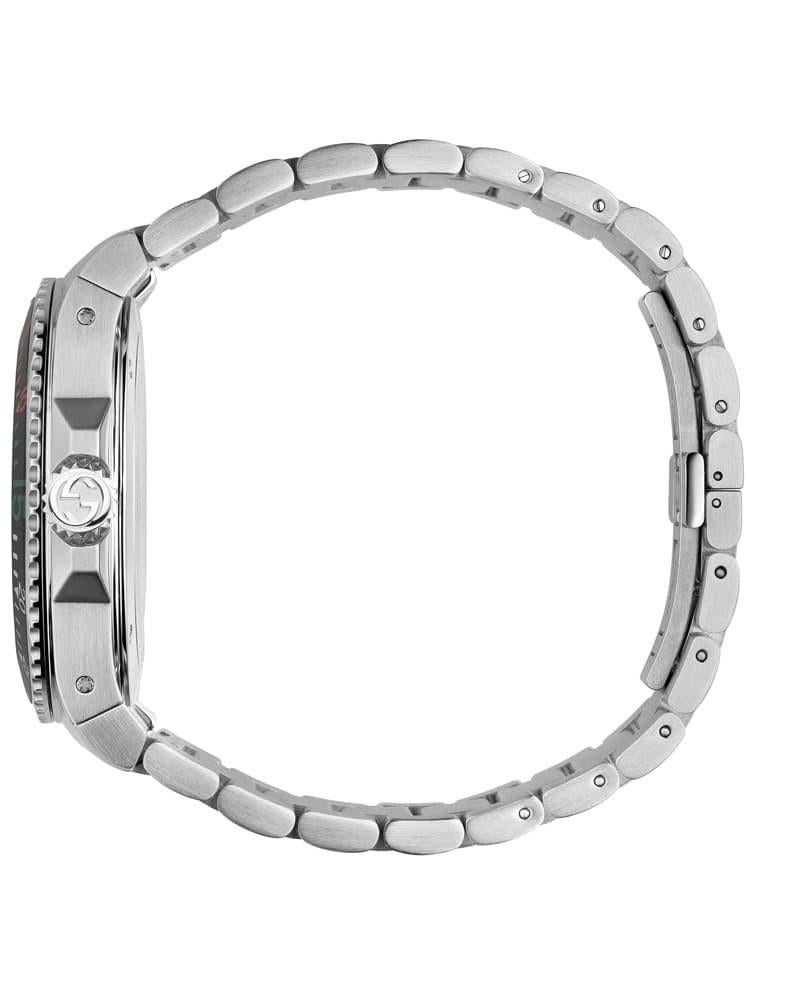 Gucci Dive XL Edelstahl-Armbanduhr mit schwarzem Zifferblatt YA136208A im Zustand „Neu“ im Angebot in Wilmington, DE